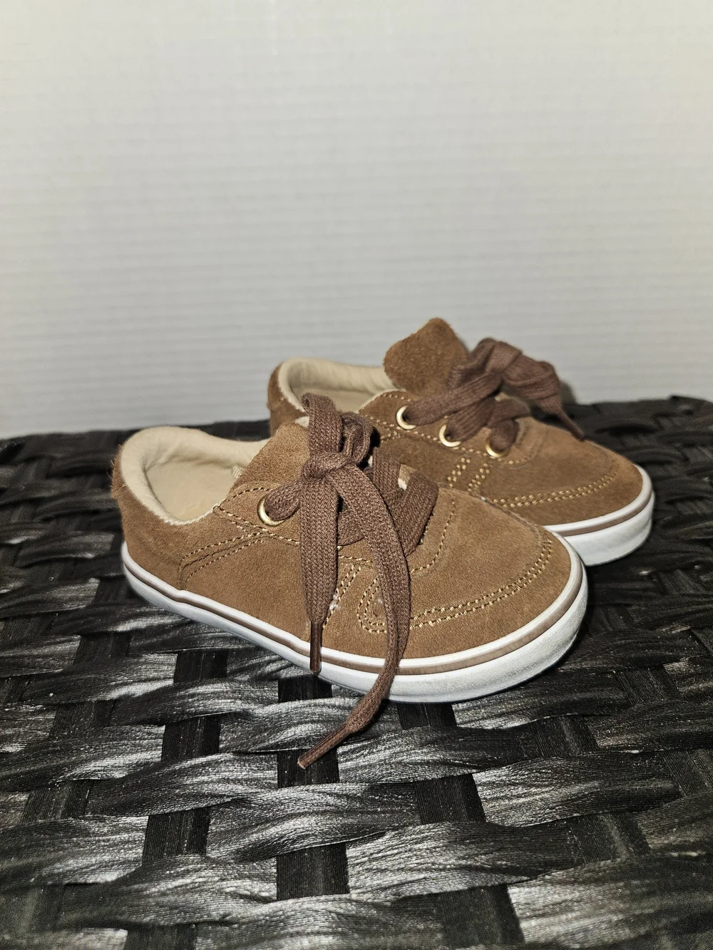 Janie and Jack Brown Suede Toddler Lace-Up Sneakers